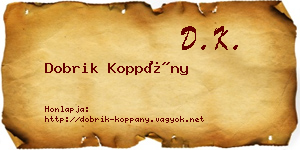 Dobrik Koppány névjegykártya